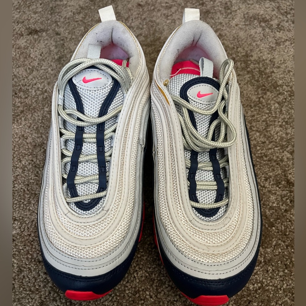 Nike Womens Air Max 97 921733-015 White Blue Pink Casual Shoes Sneakers Size 8
